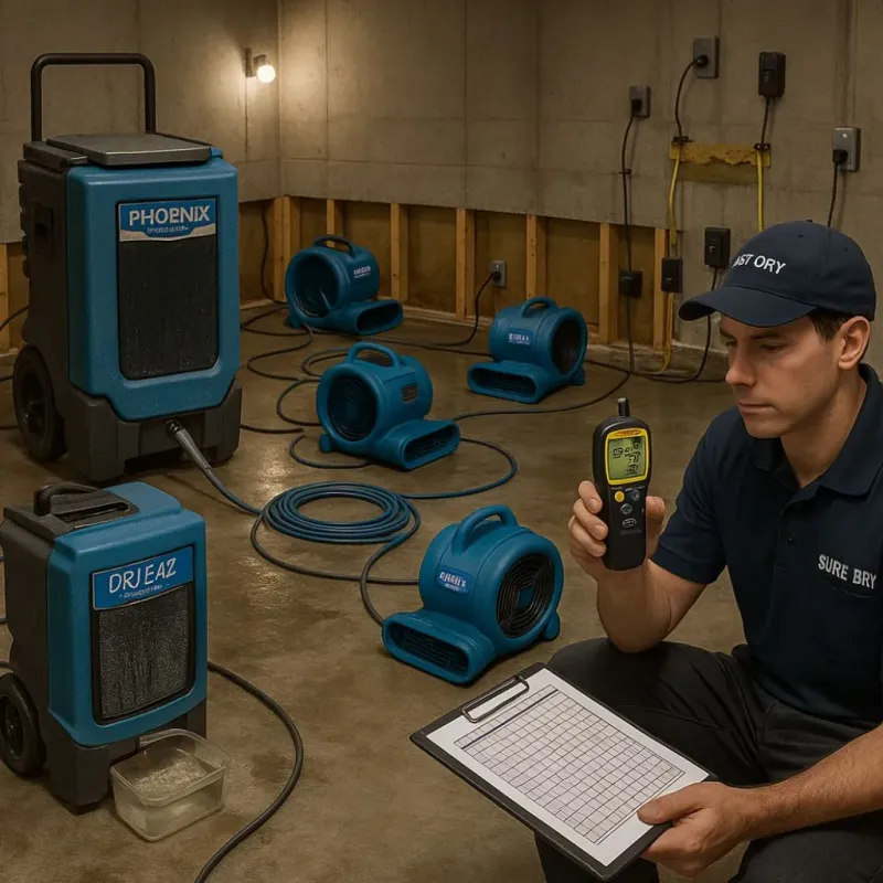 Structural Drying and Dehumidification process in Jupiter, FL